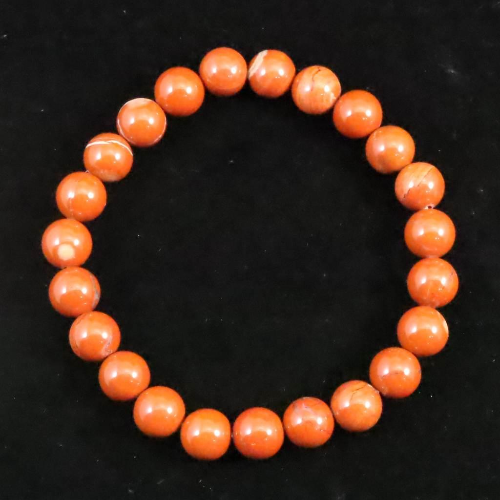 佐渡 赤玉石 9mmブレスレット 22.5g #235491枚目の画像