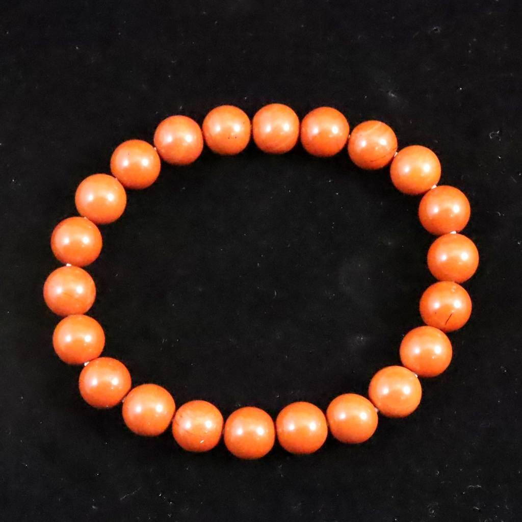 佐渡 赤玉石 9mmブレスレット 25.6g #520671枚目の画像