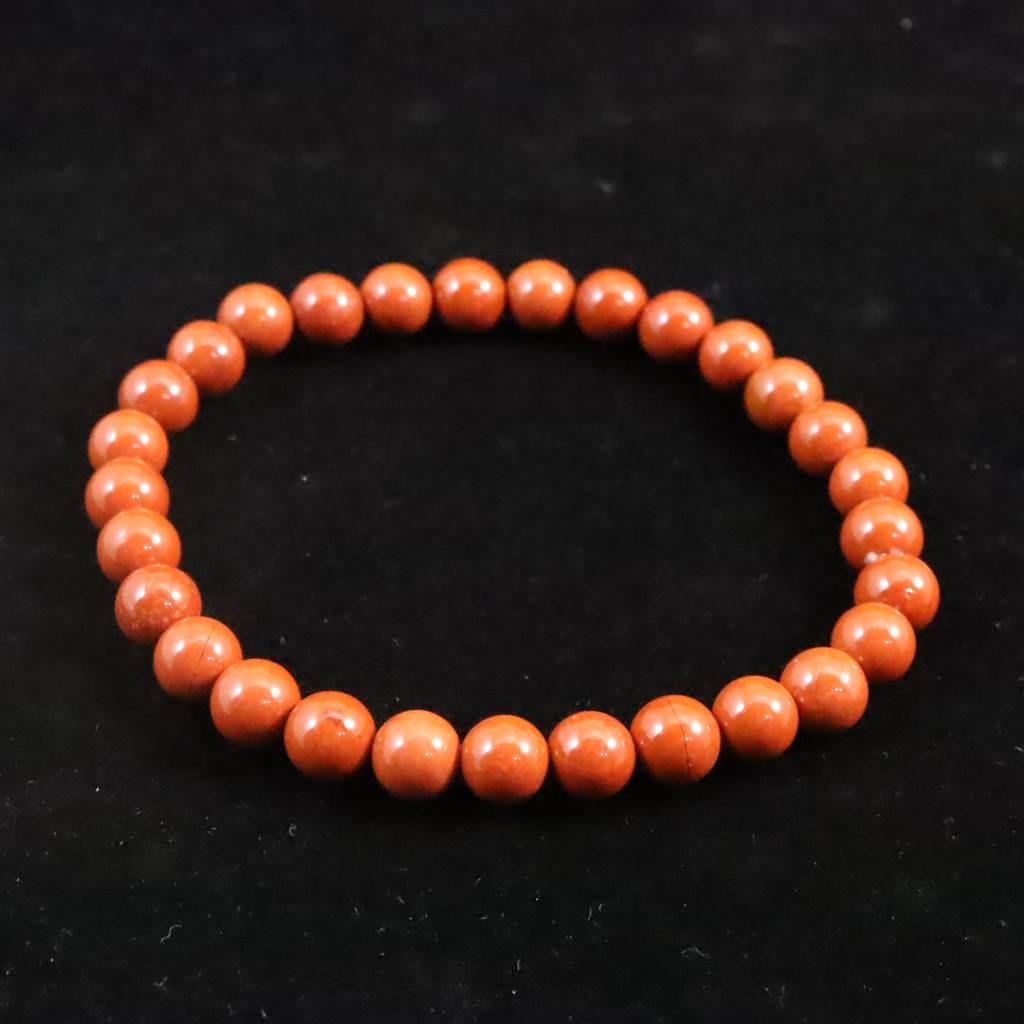 佐渡　赤玉石　山梨研磨 6.5mmブレスレット　 12.8ｇ #78261 | 3枚目