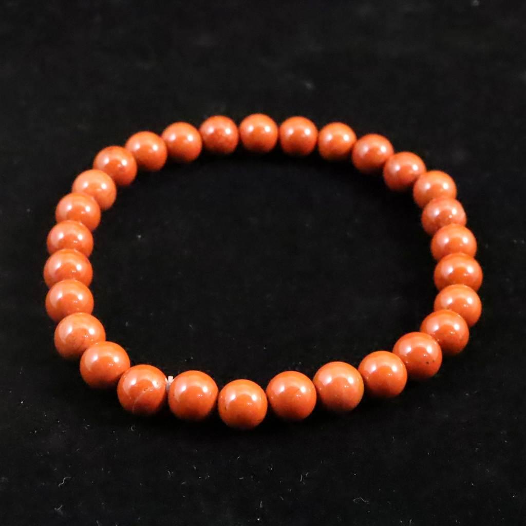 佐渡　赤玉石　山梨研磨 6.5mmブレスレット　 12.8ｇ #78261 | 4枚目