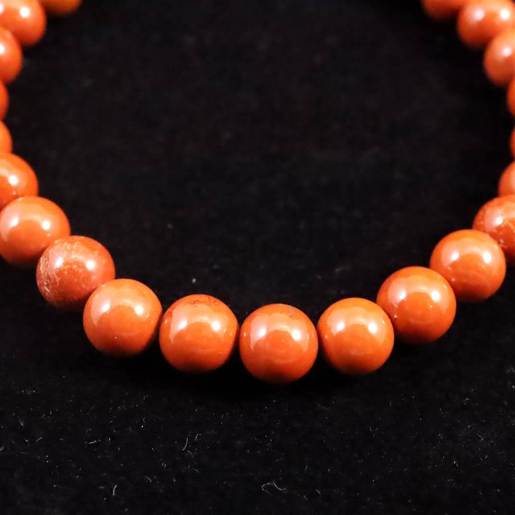 佐渡　赤玉石　山梨研磨 6.5mmブレスレット　 12.8ｇ #78261 | 5枚目