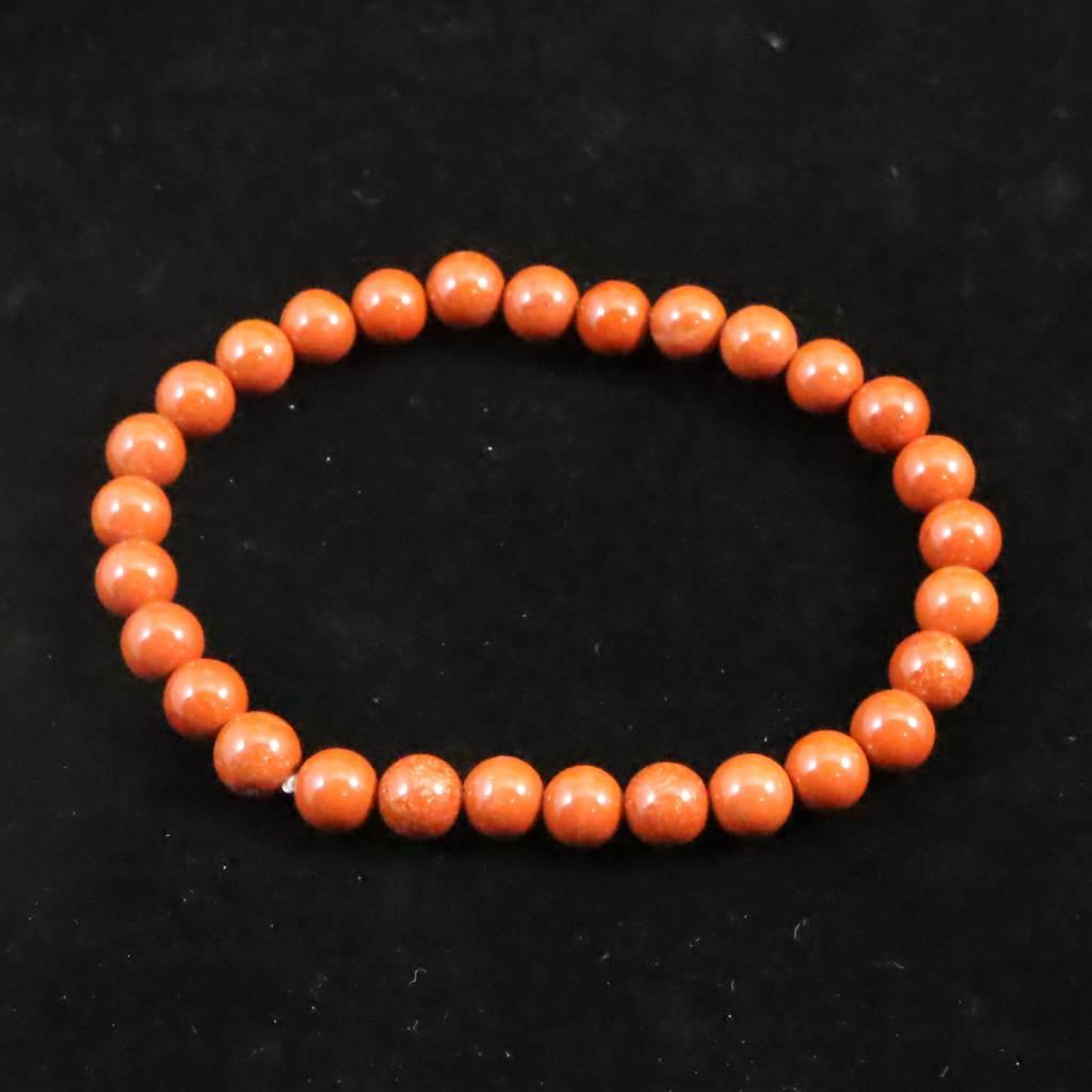 佐渡　赤玉石　山梨研磨 6.5mmブレスレット　 12.7ｇ #91631 | 2枚目