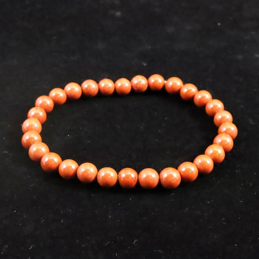 佐渡　赤玉石　山梨研磨 6.5mmブレスレット　 12.7ｇ #91631 | 4枚目