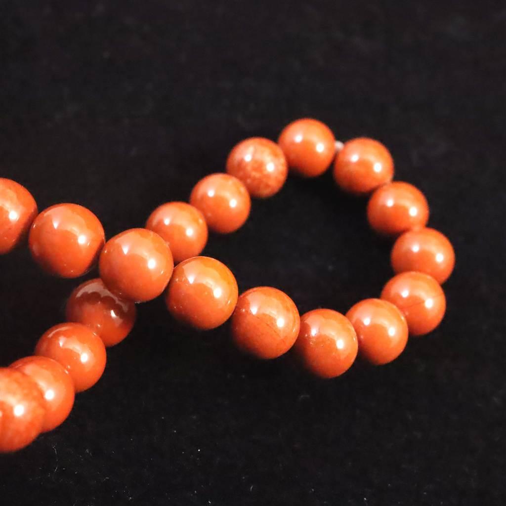 佐渡　赤玉石　山梨研磨 6.5mmブレスレット　 12.7ｇ #91631 | 6枚目