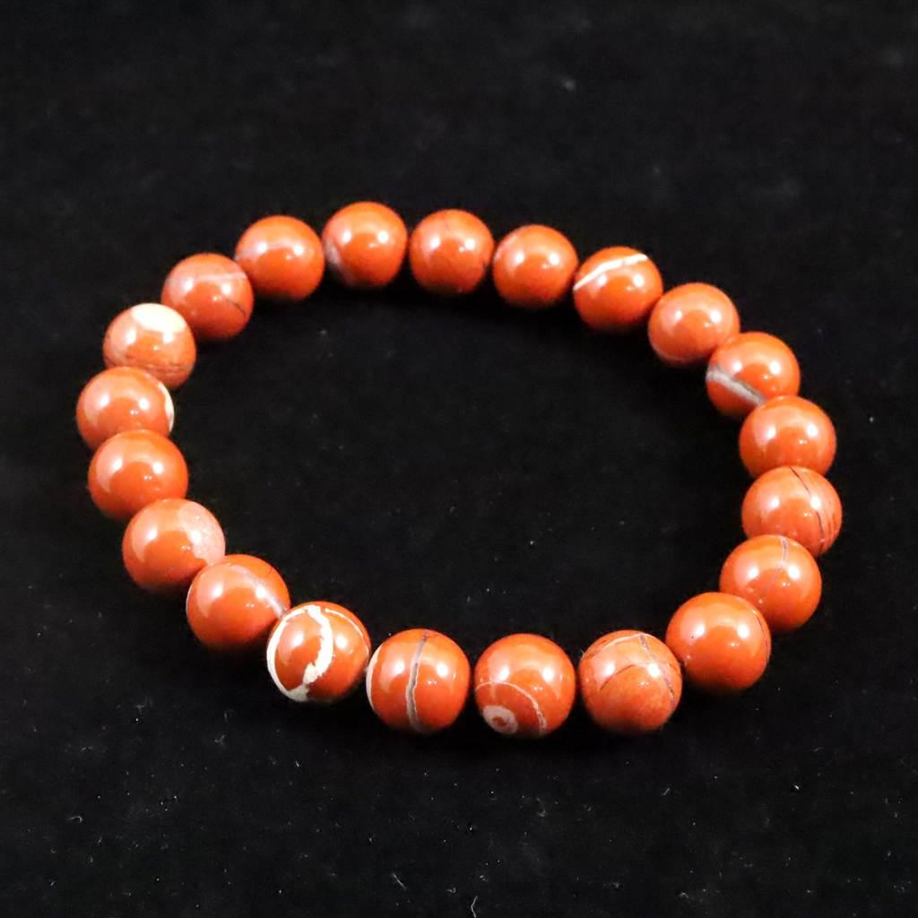 佐渡　赤玉石　山梨研磨 9.5mmブレスレット　 26.3ｇ #27494 | 2枚目