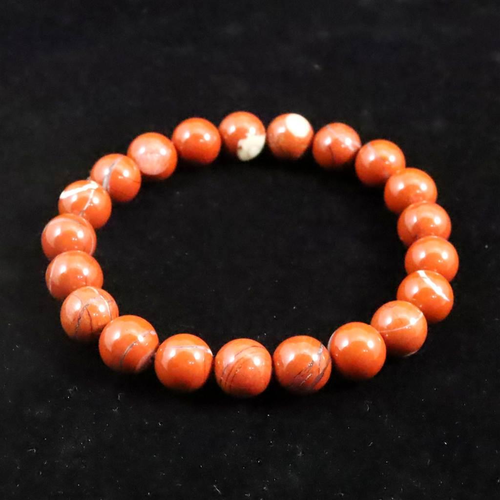 佐渡　赤玉石　山梨研磨 9.5mmブレスレット　 26.3ｇ #27494 | 3枚目