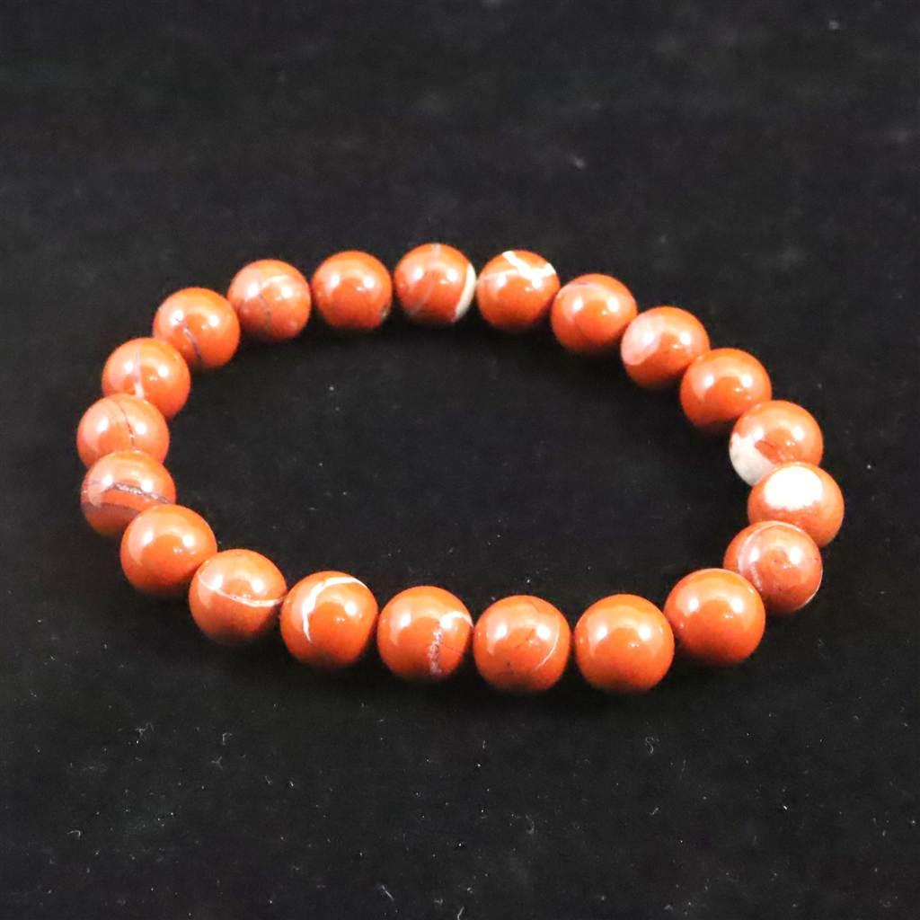 佐渡　赤玉石　山梨研磨 9.5mmブレスレット　 26.3ｇ #27494 | 4枚目