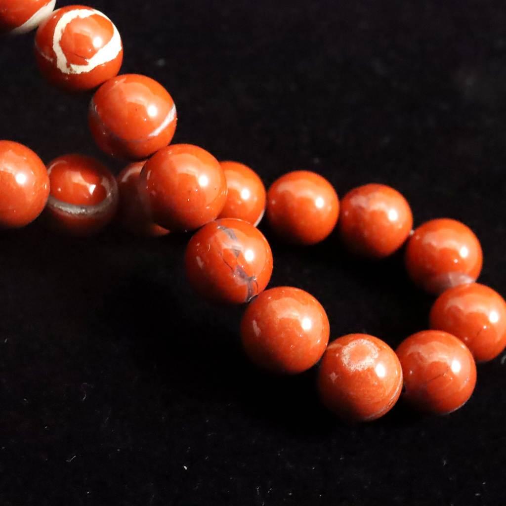 佐渡　赤玉石　山梨研磨 9.5mmブレスレット　 26.3ｇ #27494 | 6枚目