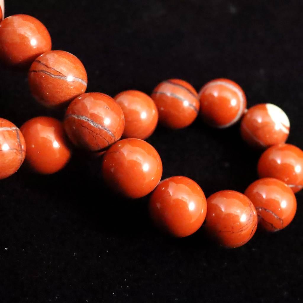佐渡　赤玉石　山梨研磨 9.5mmブレスレット　 26.3ｇ #27494 | 7枚目