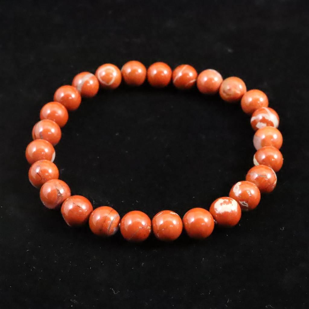 佐渡　赤玉石　山梨研磨 7.5mmブレスレット　 17.3ｇ #63785 | 2枚目