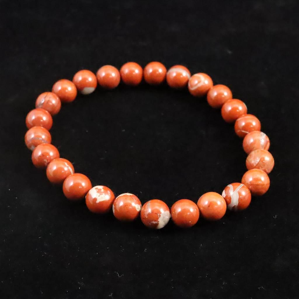 佐渡　赤玉石　山梨研磨 7.5mmブレスレット　 17.3ｇ #63785 | 3枚目