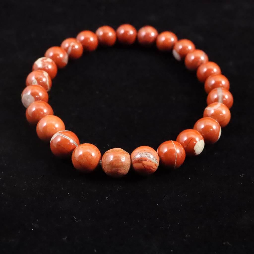 佐渡　赤玉石　山梨研磨 7.5mmブレスレット　 17.3ｇ #63785 | 4枚目