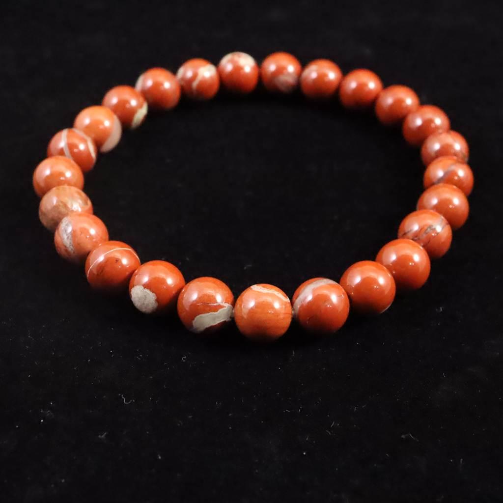 佐渡　赤玉石　山梨研磨 7.5mmブレスレット　 17.3ｇ #63785 | 5枚目