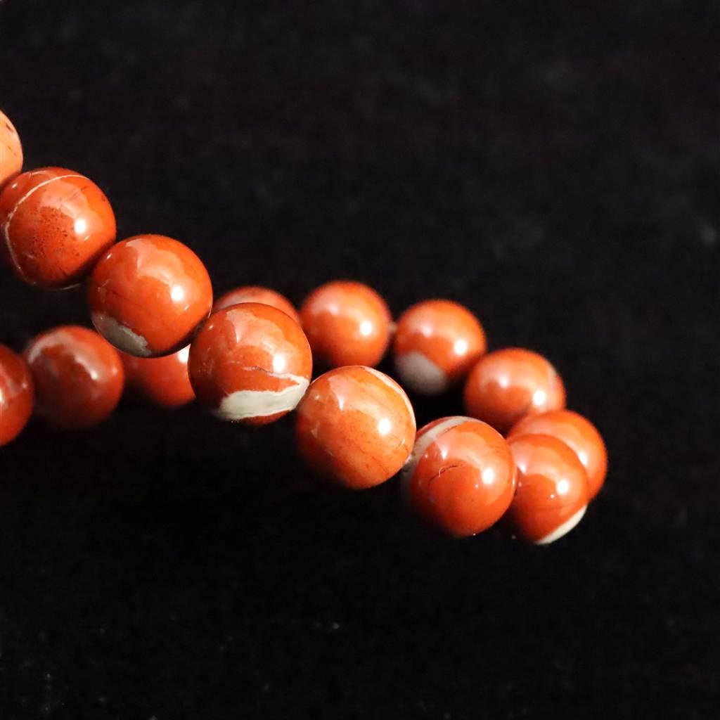佐渡　赤玉石　山梨研磨 7.5mmブレスレット　 17.3ｇ #63785 | 6枚目