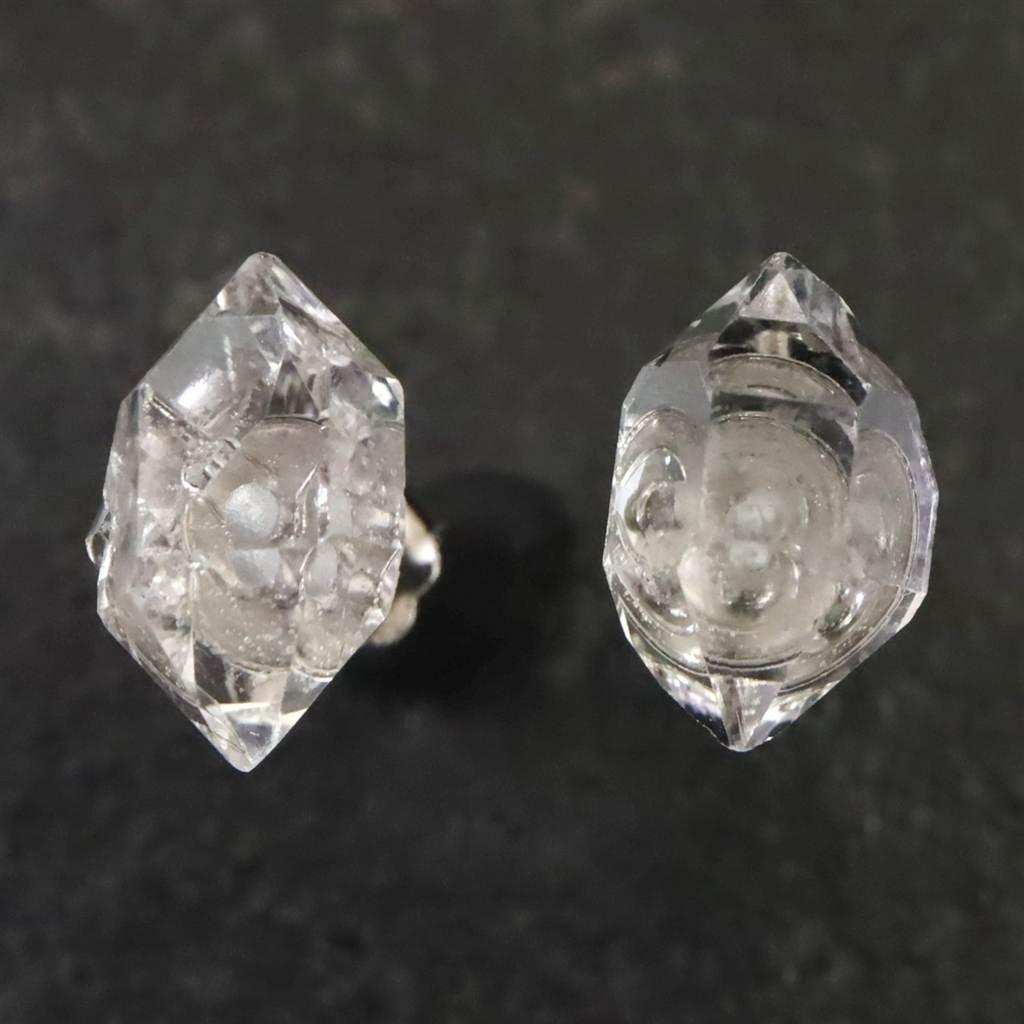 ハーキマーダイヤモンド 原石　ピアス 1.1g #454621枚目の画像