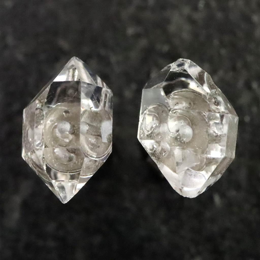 ハーキマーダイヤモンド 原石　ピアス 1.2g #416541枚目の画像