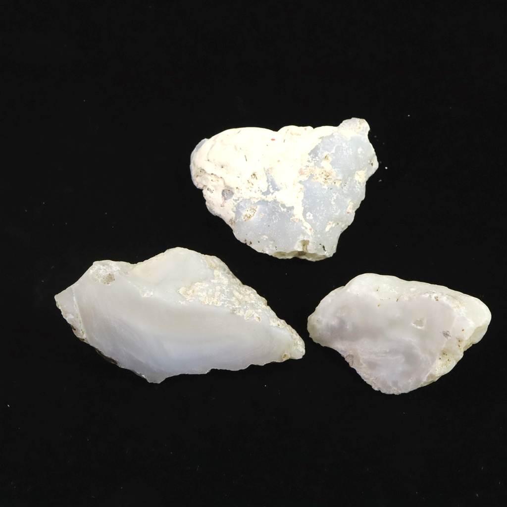 島根県大津島産　玉髄　カルセドニー 原石3個セット 79.3g #48289