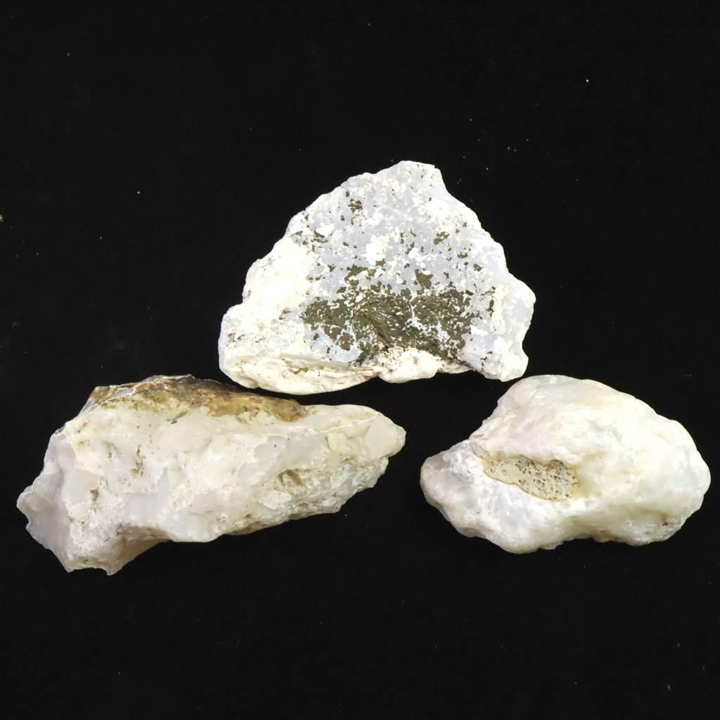 島根県大津島産　玉髄　カルセドニー 原石3個セット 79.3g #48289 | 2枚目