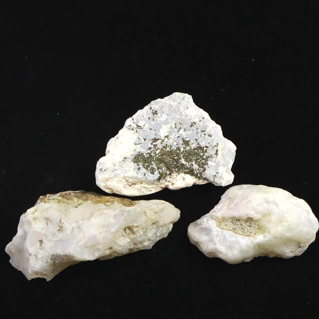 島根県大津島産　玉髄　カルセドニー 原石3個セット 79.3g #48289 | 3枚目