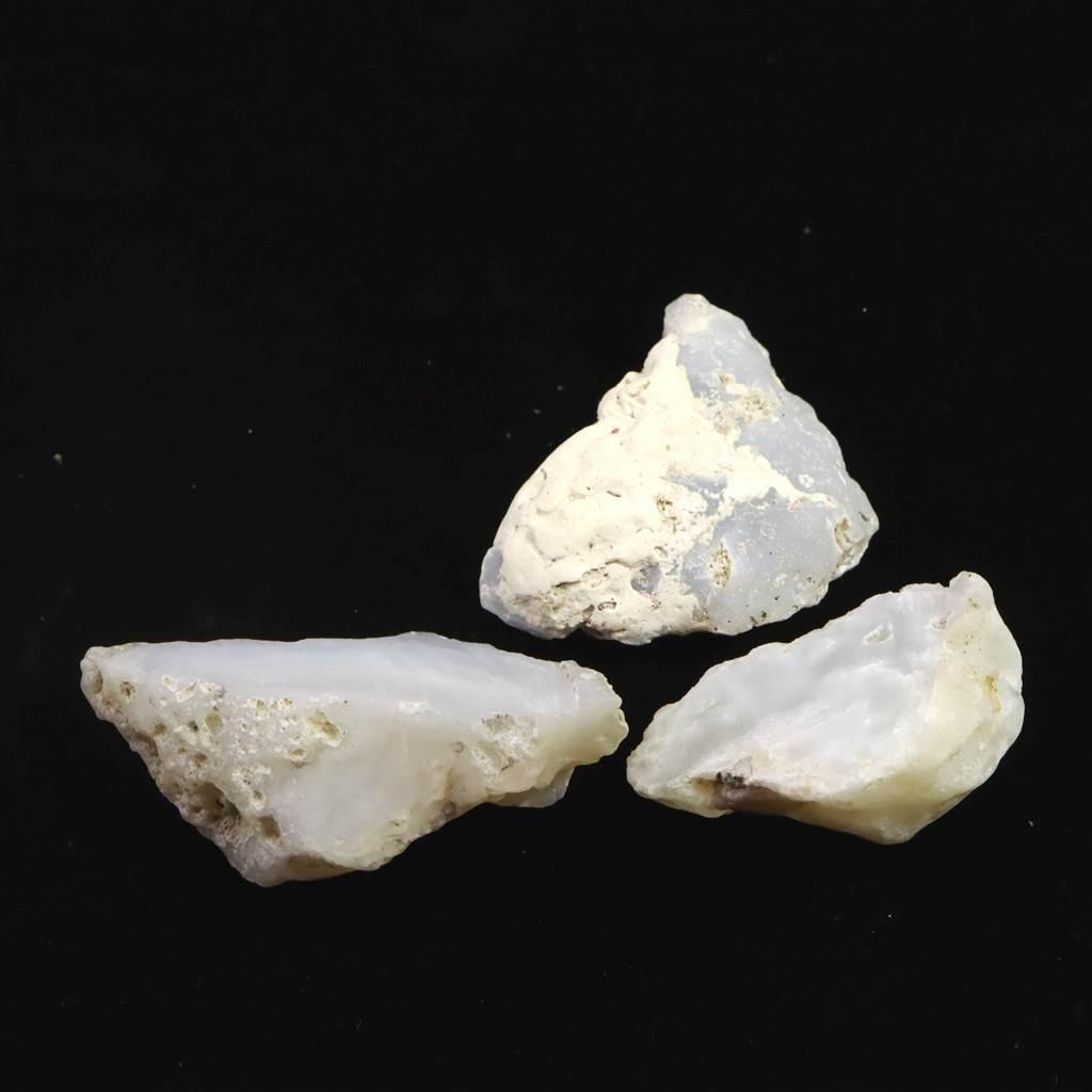 島根県大津島産　玉髄　カルセドニー 原石3個セット 79.3g #48289 | 5枚目