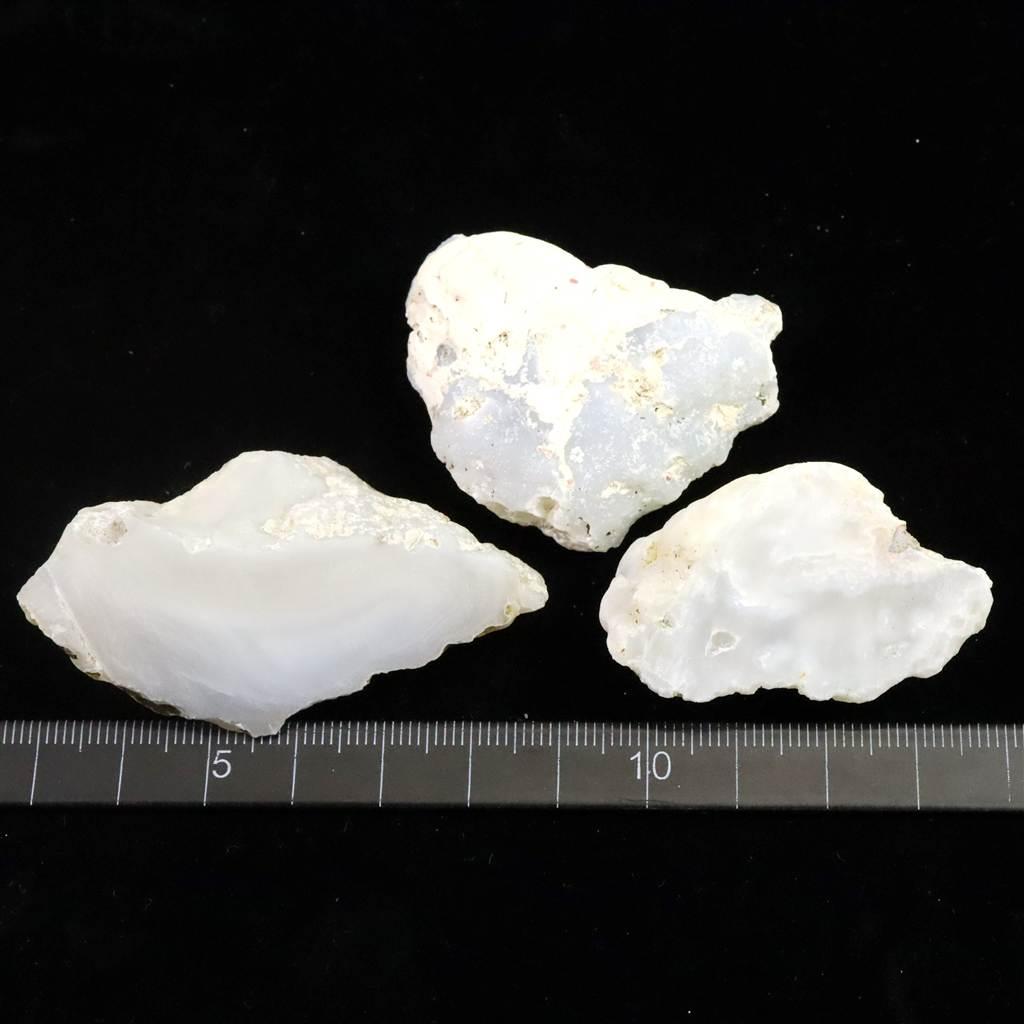 島根県大津島産　玉髄　カルセドニー 原石3個セット 79.3g #48289 | 6枚目