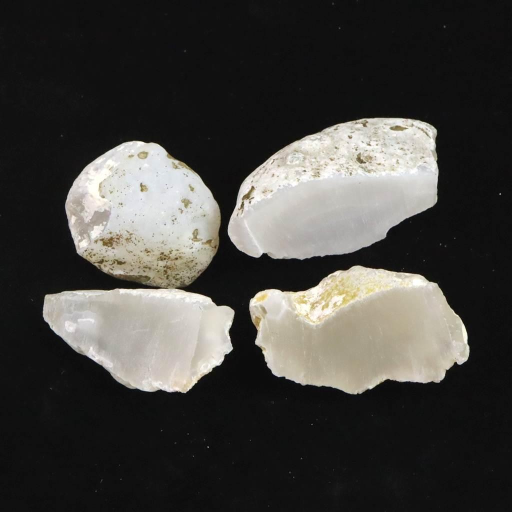 島根県大津島産　玉髄　カルセドニー 原石4個セット 85.5g #79165