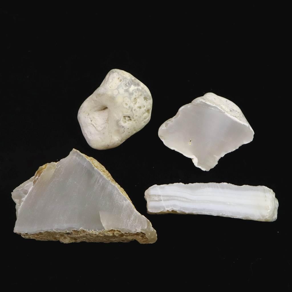 島根県大津島産　玉髄　カルセドニー 原石4個セット 82.5g #17358