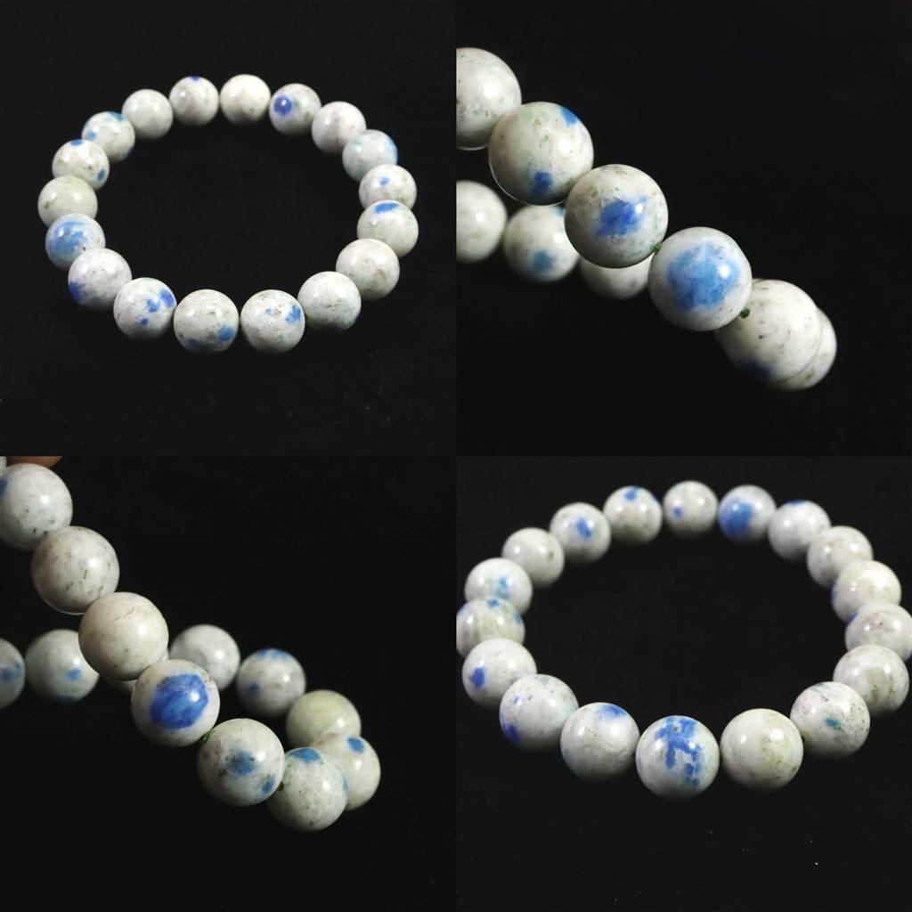 ヒマラヤ Ｋ２ストーン アズライト 11mmブレスレット 32.5ｇ #76612 | 6枚目
