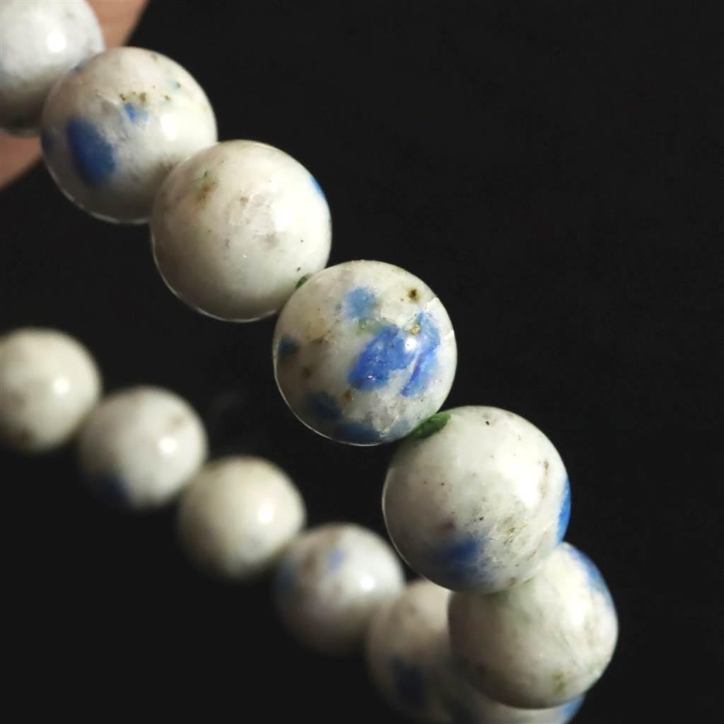 ヒマラヤ Ｋ２ストーン アズライト 10.5mmブレスレット 32.5ｇ #26216 | 5枚目