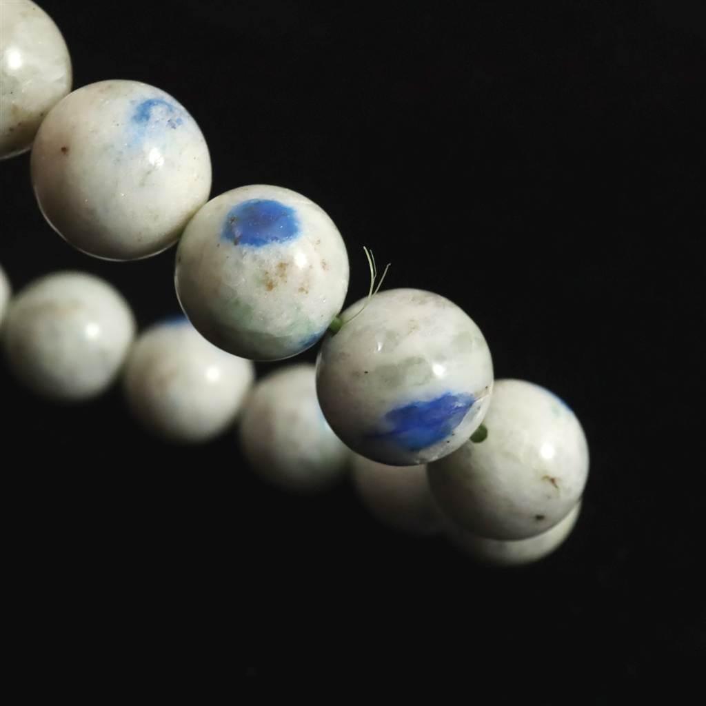 ヒマラヤ Ｋ２ストーン アズライト 10.5mmブレスレット 32.8ｇ #29257 | 4枚目