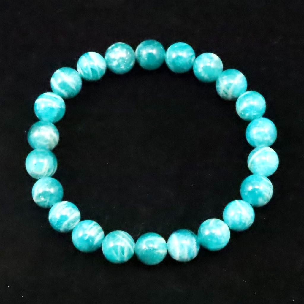 ロシア産 ディープアマゾナイト 9mmブレスレット 22.8g #48718