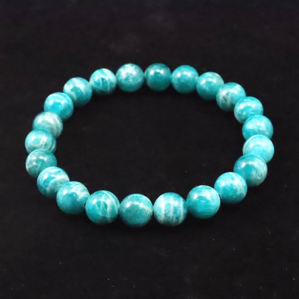 ロシア産 ディープアマゾナイト 9mmブレスレット 22.8g #48718 | 2枚目