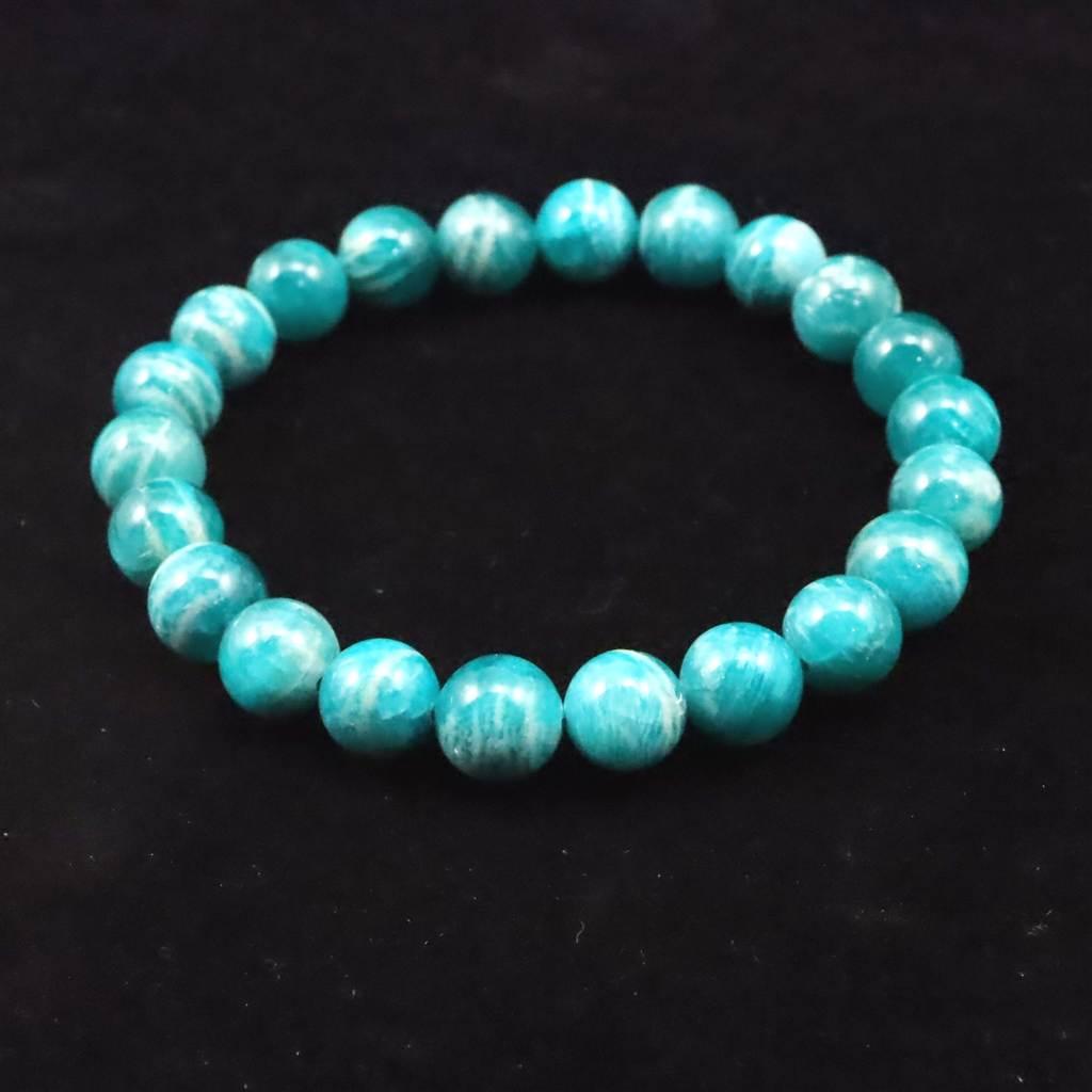 ロシア産 ディープアマゾナイト 9mmブレスレット 22.8g #48718 | 3枚目