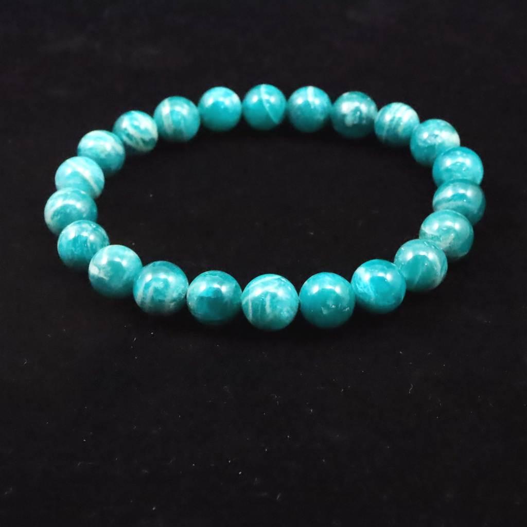 ロシア産 ディープアマゾナイト 9mmブレスレット 22.8g #48718 | 5枚目