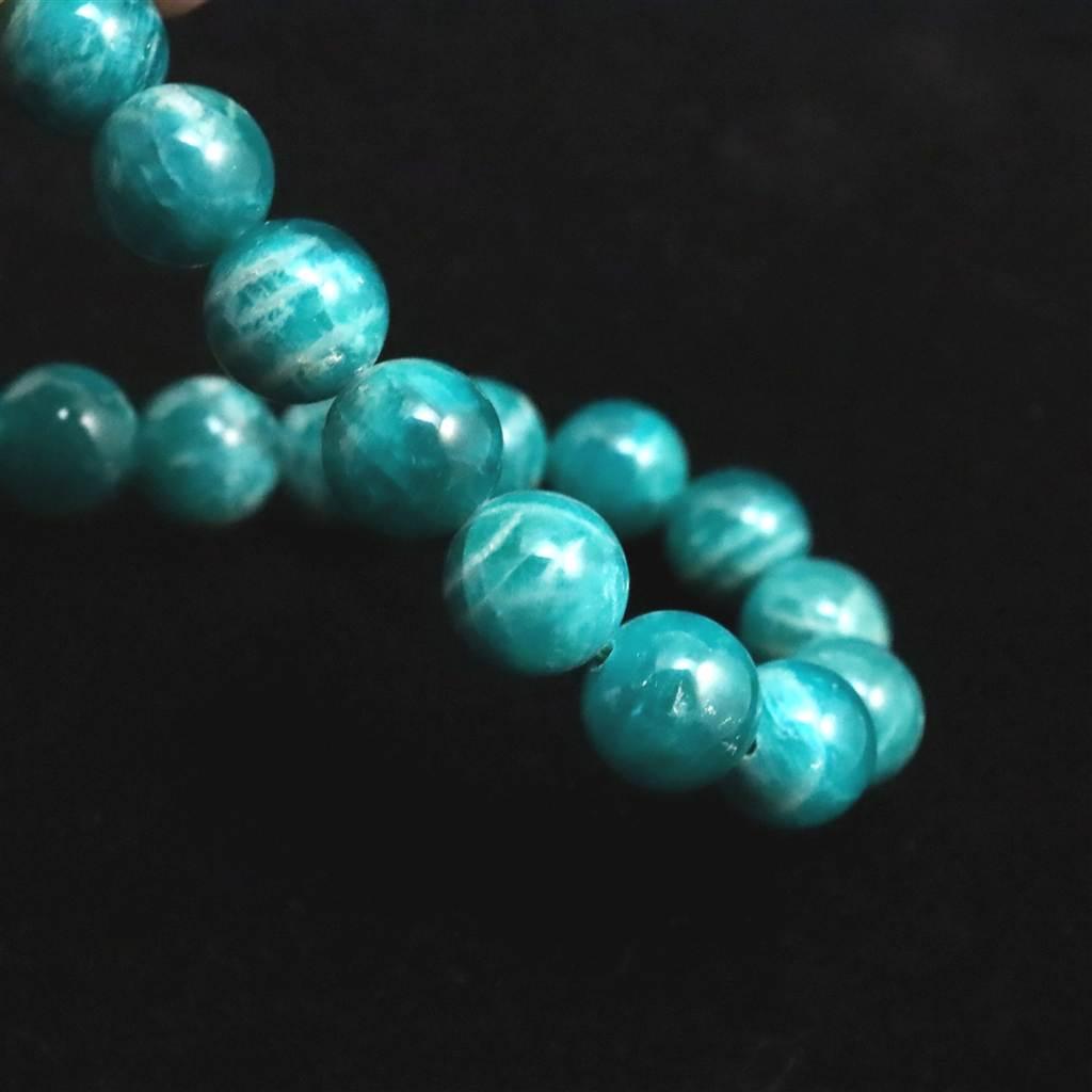 ロシア産 ディープアマゾナイト 9mmブレスレット 22.8g #48718 | 6枚目