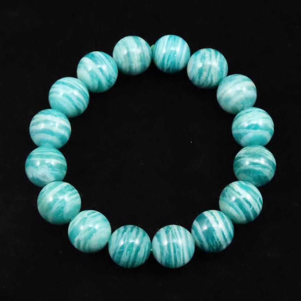 ロシア産 アマゾナイト 13mmブレスレット 48.9g #73940