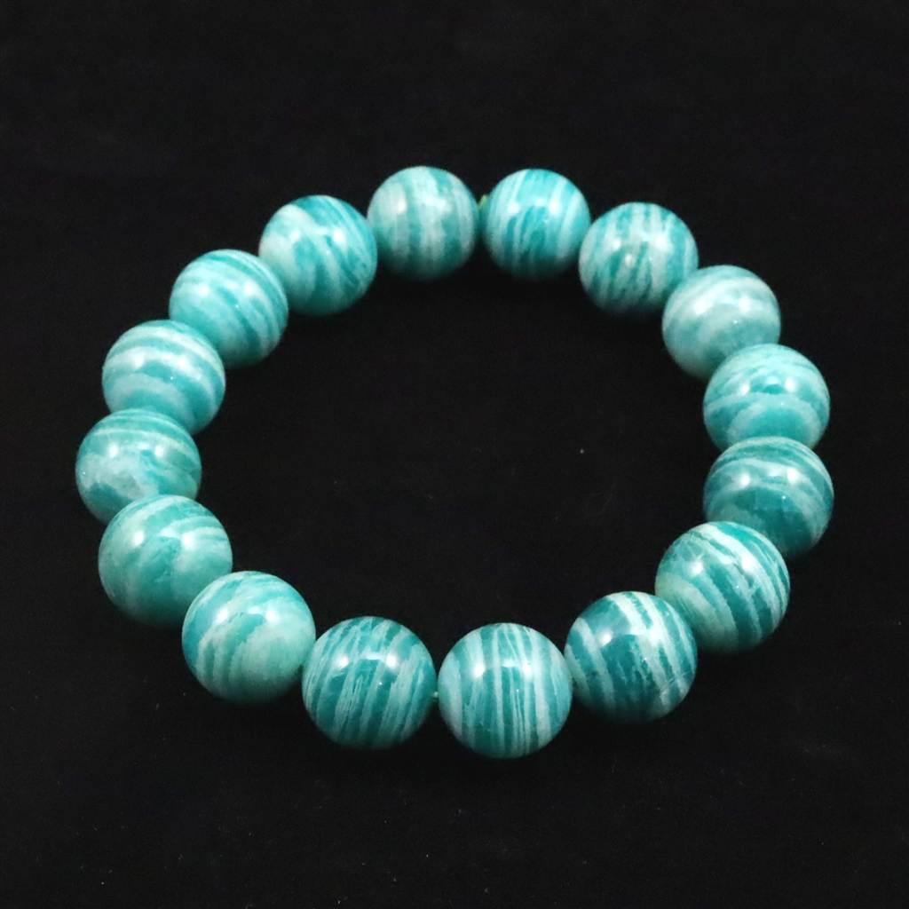 ロシア産 アマゾナイト 13mmブレスレット 48.9g #73940 | 2枚目