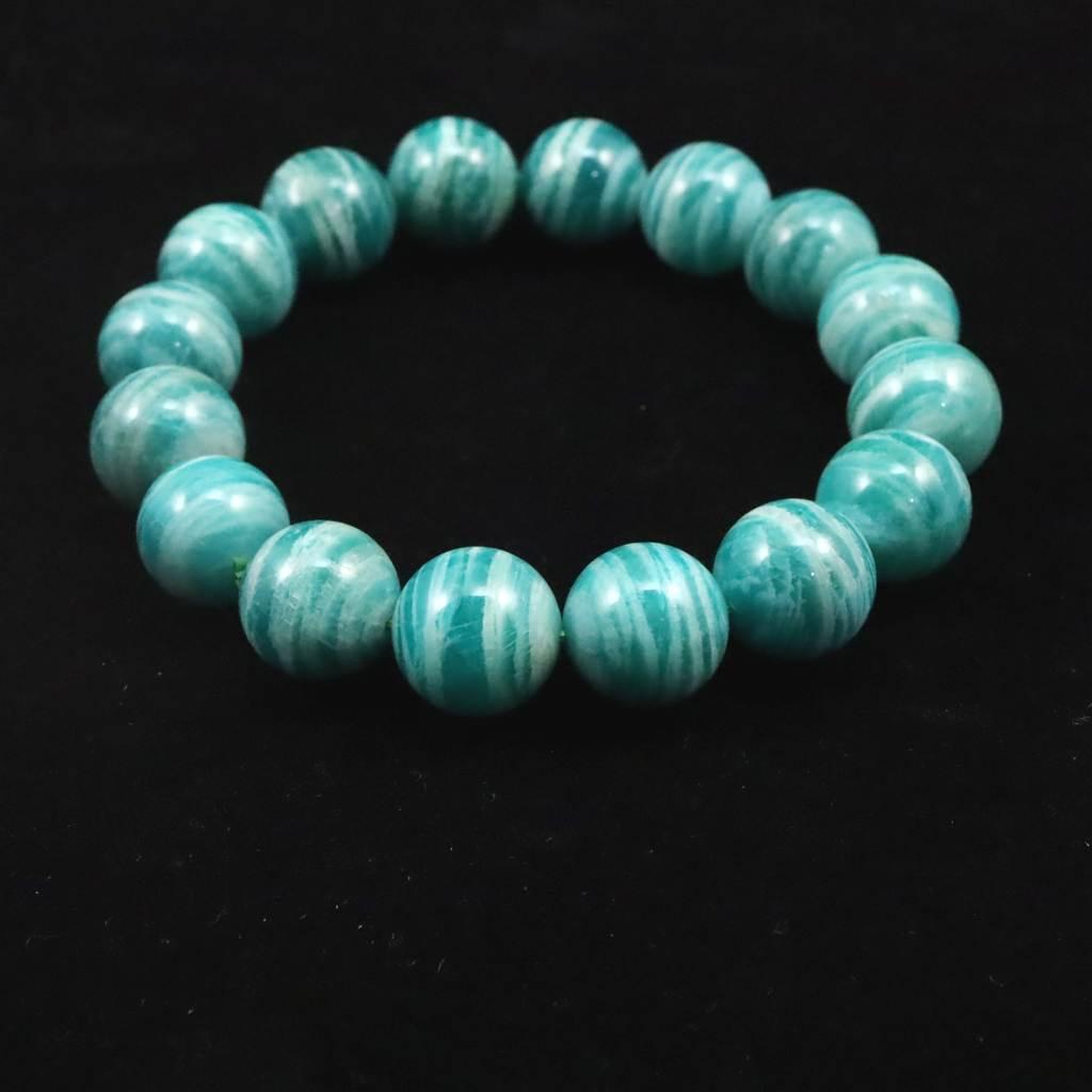 ロシア産 アマゾナイト 13mmブレスレット 48.9g #73940 | 5枚目