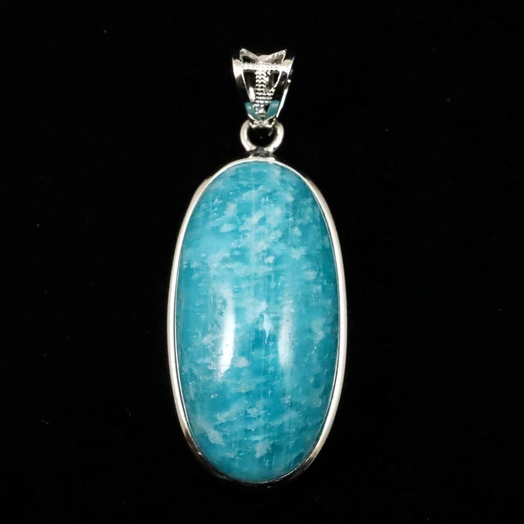 モザンビーク産 アマゾナイト AAA 26mmオーバル ペンダント 6.2g #68619