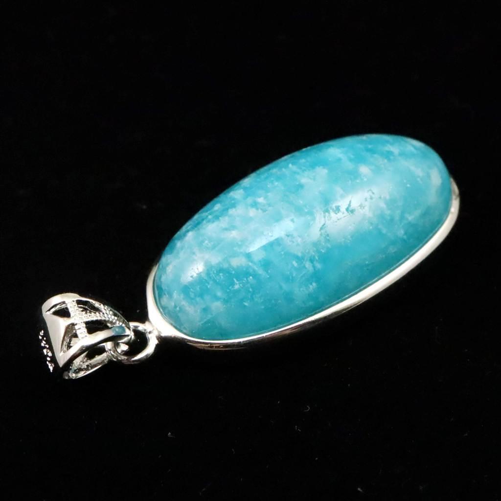 モザンビーク産 アマゾナイト AAA 26mmオーバル ペンダント 6.2g #68619 | 5枚目