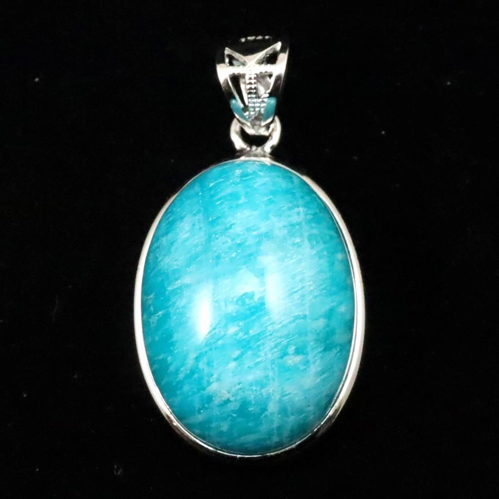 モザンビーク産 アマゾナイト AAA 20mmオーバル ペンダント 6.6g #63742