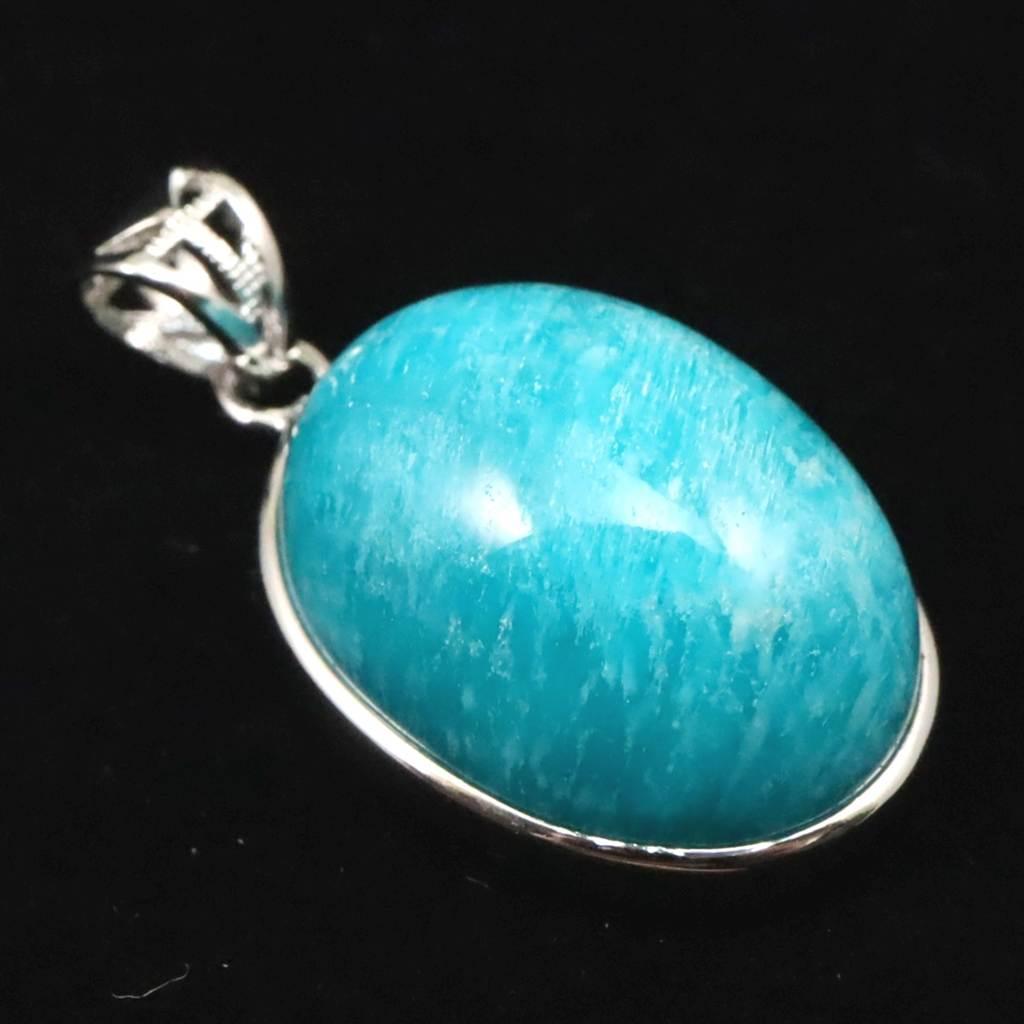 モザンビーク産 アマゾナイト AAA 20mmオーバル ペンダント 6.6g #63742 | 3枚目