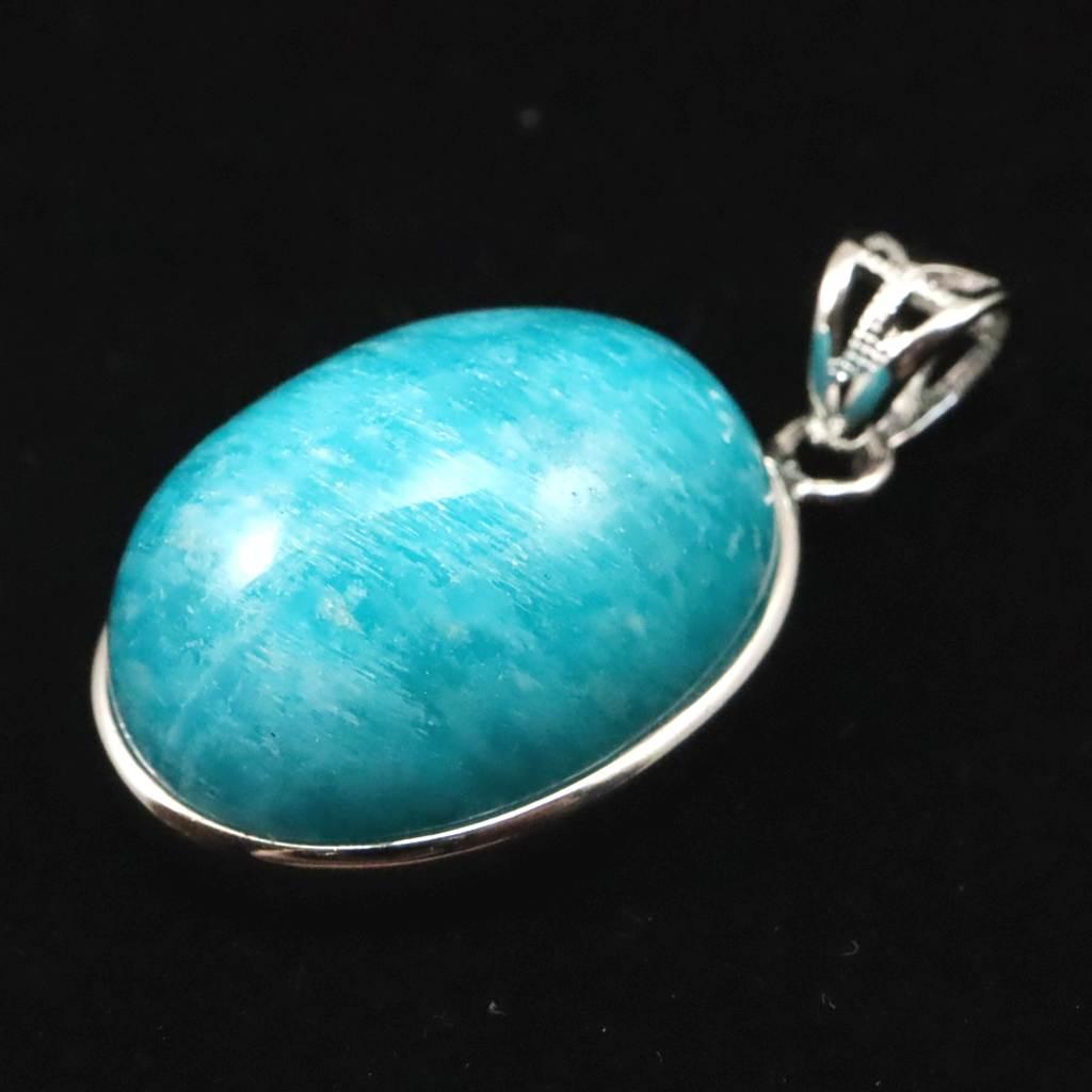 モザンビーク産 アマゾナイト AAA 20mmオーバル ペンダント 6.6g #63742 | 4枚目