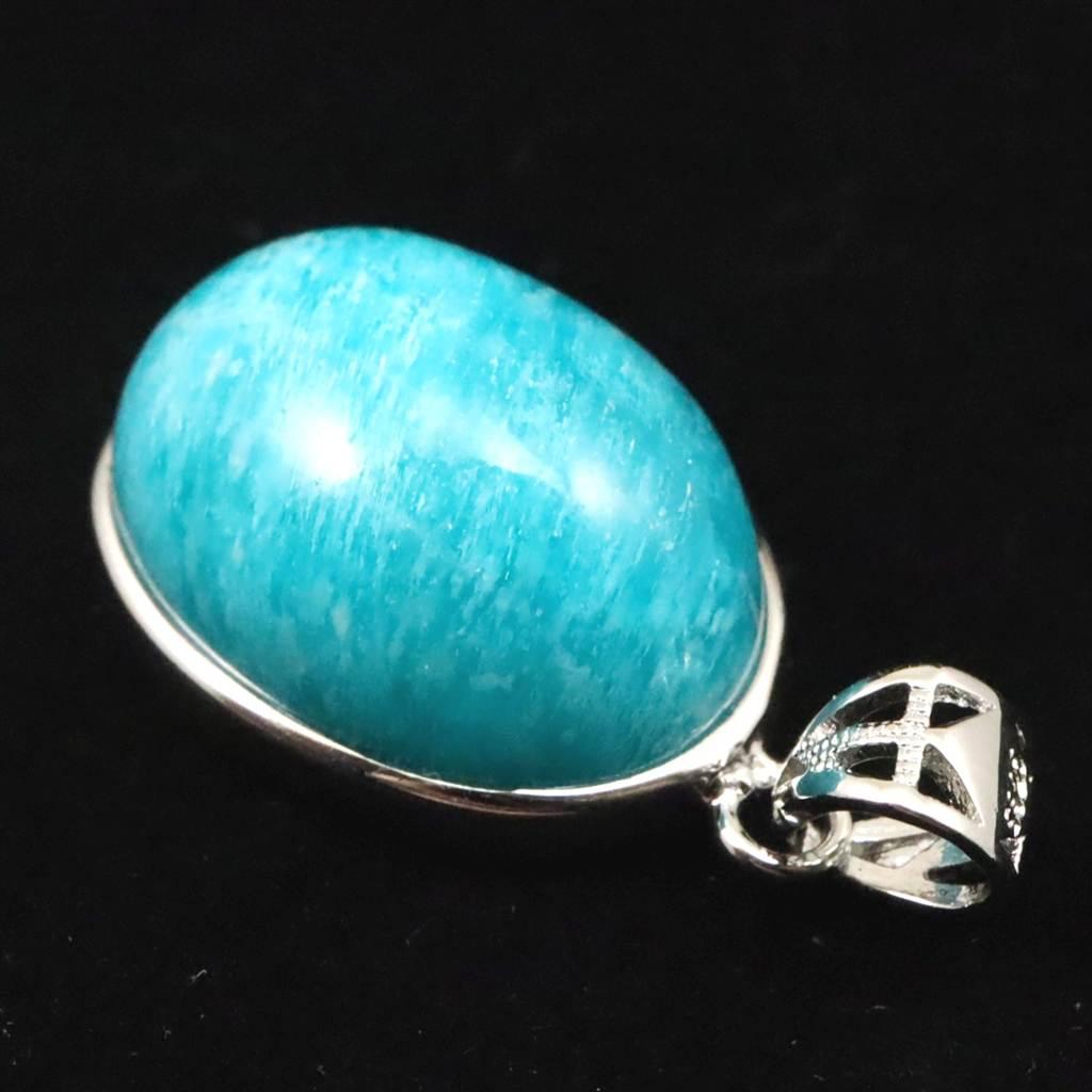 モザンビーク産 アマゾナイト AAA 20mmオーバル ペンダント 6.6g #63742 | 5枚目