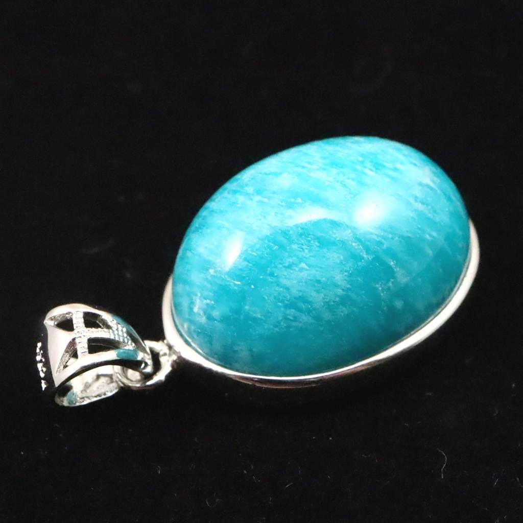 モザンビーク産 アマゾナイト AAA 20mmオーバル ペンダント 6.6g #63742 | 6枚目