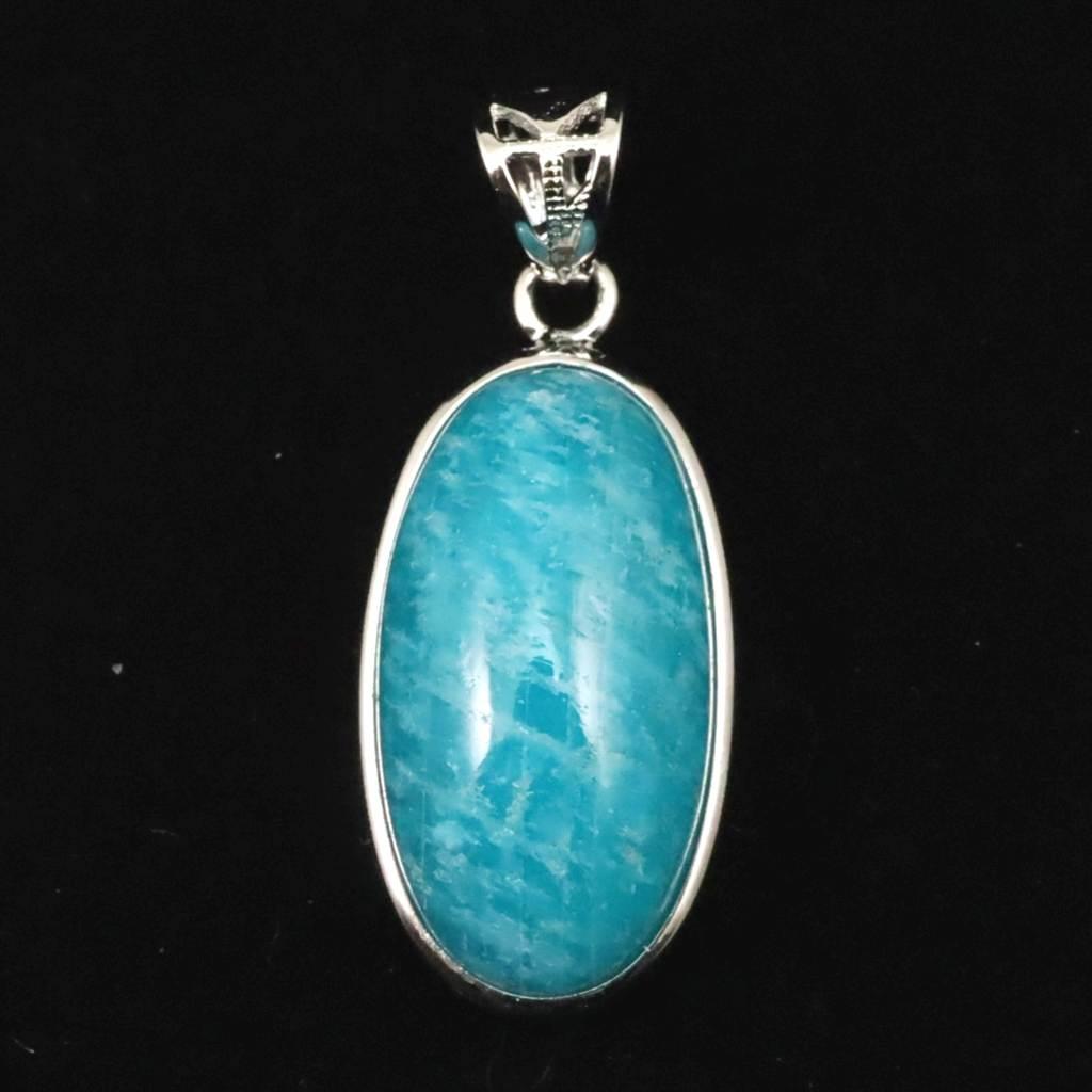 モザンビーク産 アマゾナイト AAA 22mmオーバル ペンダント 4.7g #50701