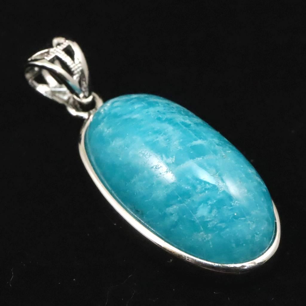 モザンビーク産 アマゾナイト AAA 22mmオーバル ペンダント 4.7g #50701 | 2枚目