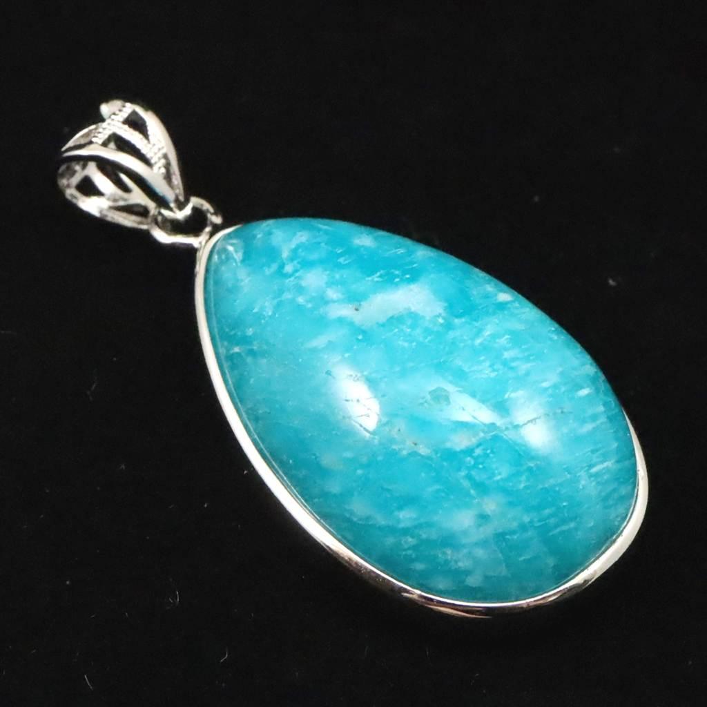 モザンビーク産 アマゾナイト AAA 25mmティアドロップ ペンダント 7.2g #47581 | 2枚目