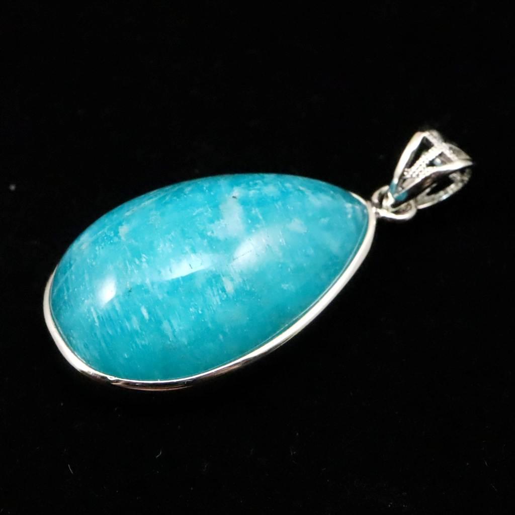 モザンビーク産 アマゾナイト AAA 25mmティアドロップ ペンダント 7.2g #47581 | 3枚目