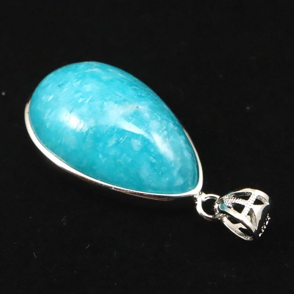 モザンビーク産 アマゾナイト AAA 25mmティアドロップ ペンダント 7.2g #47581 | 4枚目